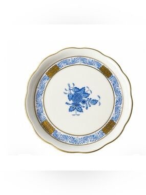 Vintage Herend Chinese Bouquet Blue Coaster 4"D